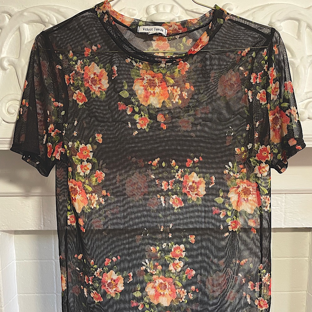 Mesh Floral Tee
